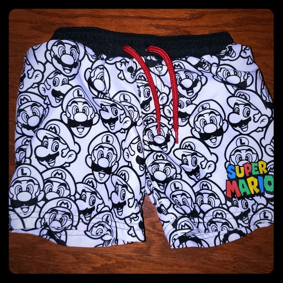 mario brothers swim trunks